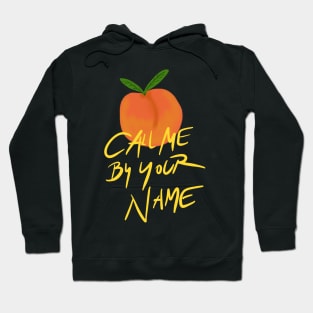 Peach Call Me By Your Name CMBYN on Black Hoodie